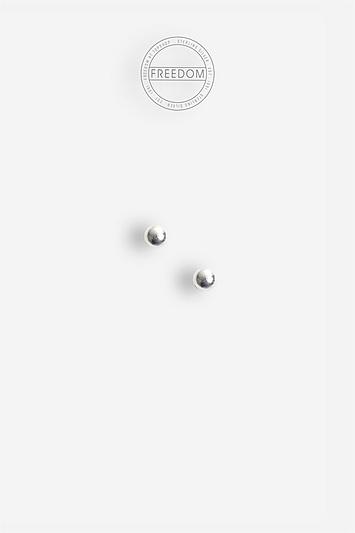 Topshop *sterling Silver Single Ball Earrings