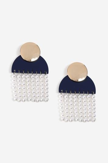 Topshop Shape And Pearl Drop Earrings