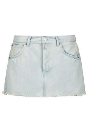 Topshop Moto Denim Cut Off Skirt