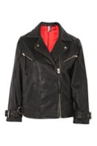 Topshop Oversized Leather Biker Jacket