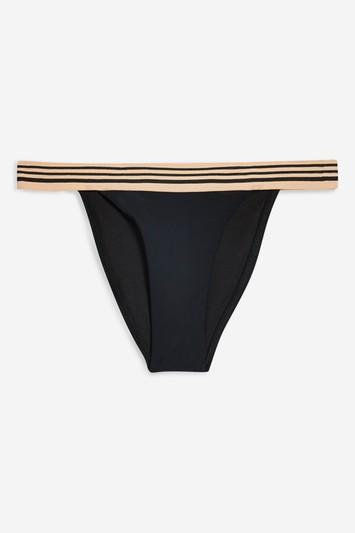 Topshop Elastic Frill Bikini Bottoms