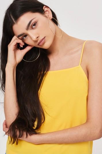 Topshop Yellow Square Neck Cami
