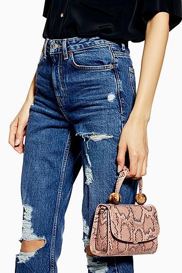 Topshop Mason Pink Snake Mini Bag