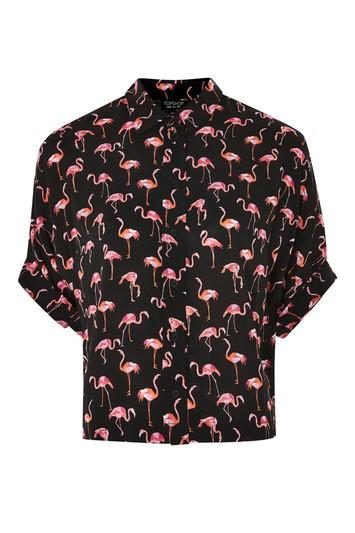 Topshop Flamingo Print Shirt