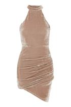 Topshop *high Neck Velvet Mini Dress By Rare