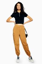 Topshop Stone Cuffed Utility Trousers
