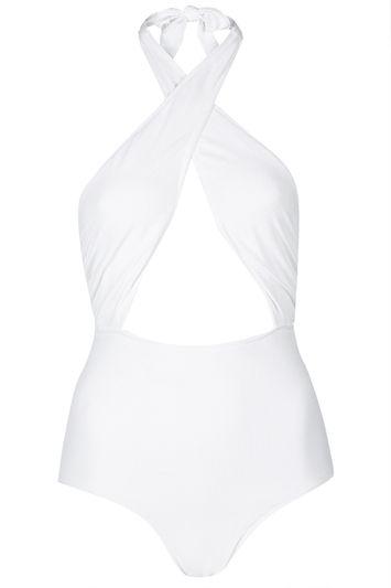 Topshop Wrap Halter Swimsuit