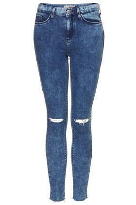 Topshop Moto Ripped Mottle Leigh Jeans