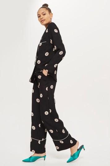 Topshop Floral Print Wide Leg Pants