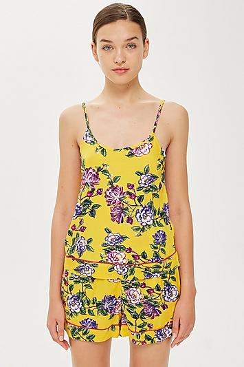 Topshop Yellow Floral Camisole Top