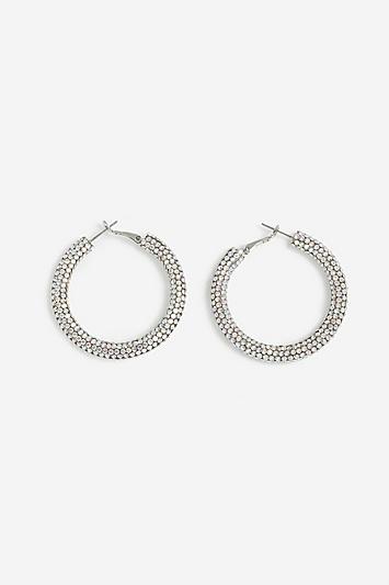 Topshop *crystal Tube Hoop Earrings