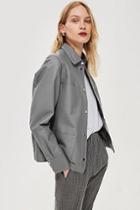 Topshop *leather Pocket Shirt By Boutique