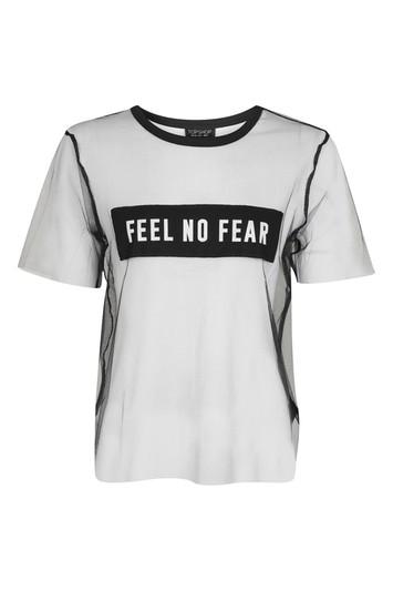 Topshop Petite Feel No Fear Tulle T-shirt