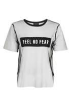 Topshop Petite Feel No Fear Tulle T-shirt