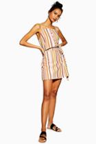 Topshop Stripe Wrap Skirt By Mink Pink
