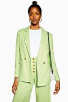 Topshop Apple Green Blazer With Linen