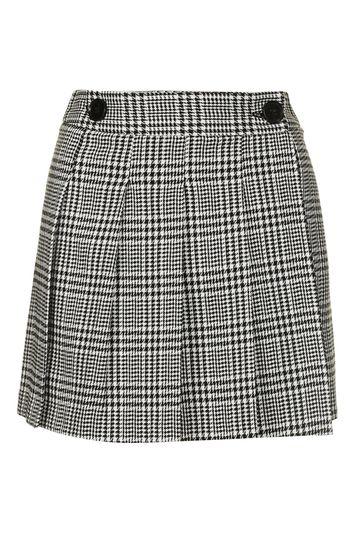 Topshop Check Print Kilt Style Skirt