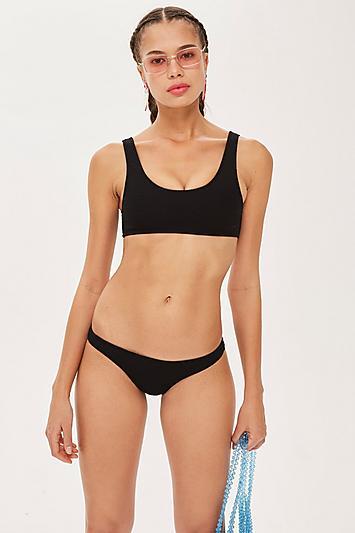 Topshop Crinkle Cropped Bikini Top