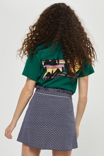 Topshop Petite Spotted Ruffle Mini Skirt
