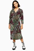 Topshop Petite Floral Print Tie Smock Dress