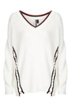Topshop Ribbed Eyelet Jumper