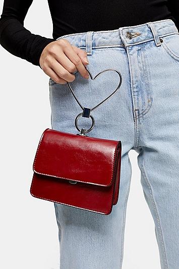 Topshop Lily Red Mini Grab Bag With Heart