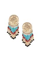 Topshop Coin And Bead Drop Earrings