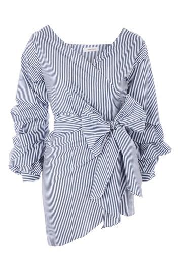 Topshop Jennet Stripe Wrap Dress By Storets