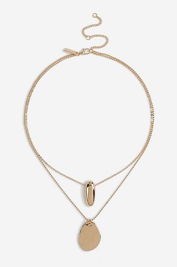 Topshop *molten Metal Multi Row Necklace