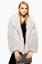 Topshop Tall Luxe Faux Fur Coat