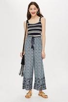 Topshop Ditsy Crop Wide Trousers