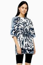 Topshop *black And White Tie-dye T-shirt By Boutique
