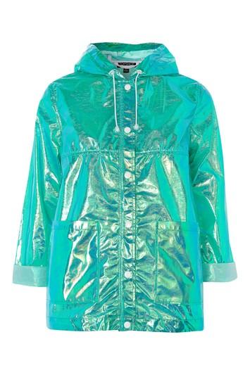 Topshop Metallic Raincoat Mac