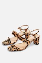 Topshop *wide Fit Dita Leopard Strap Sandals