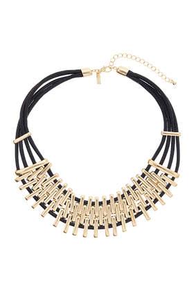Topshop Metal Bar And Fabric Collar Necklace