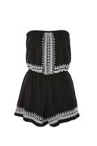 Topshop Petite Embroidered Bandeau Playsuit