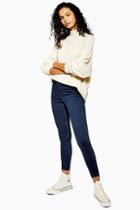 Topshop Indigo Scallop Hem Joni Jeans