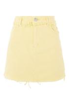 Topshop Moto Yellow Denim Mini Skirt