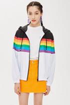 Topshop Rainbow Striped Windbreaker Jacket