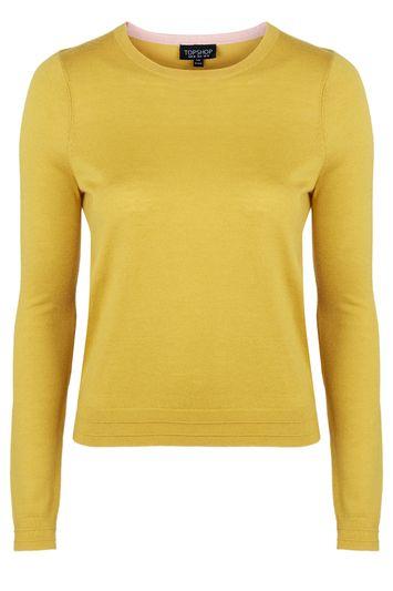 Topshop Fine Knit Ottoman Trim Jumper