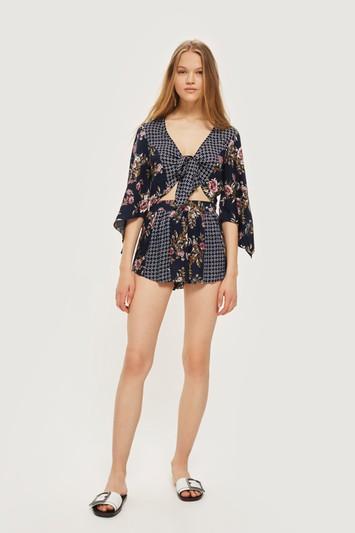 Topshop Patchwork Tile Crop Top By Band Of Gypsies