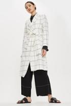 Topshop Belted Checked Coat