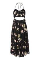 Topshop Floral Bow Front Halter Dress