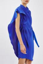 Topshop 80s Asymmetrical Drape Dress By Boutique