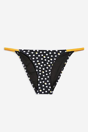 Topshop Contrast Spot Bikini Bottoms