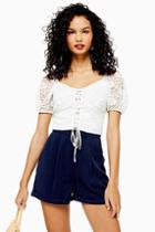 Topshop Tall Tie Up Lace Crop Top