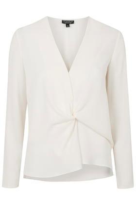 Topshop Tuck Drape Blouse