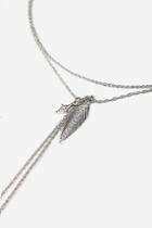 Topshop *leaf Charm Lariat Necklace