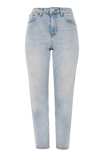 Topshop Petite Bleach Denim Mom Jeans