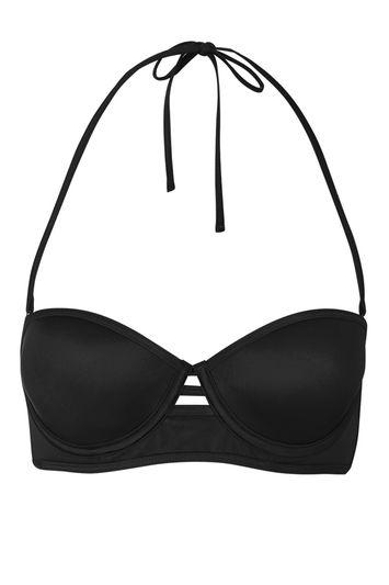 Topshop Cut-out Long-line Bikini Top